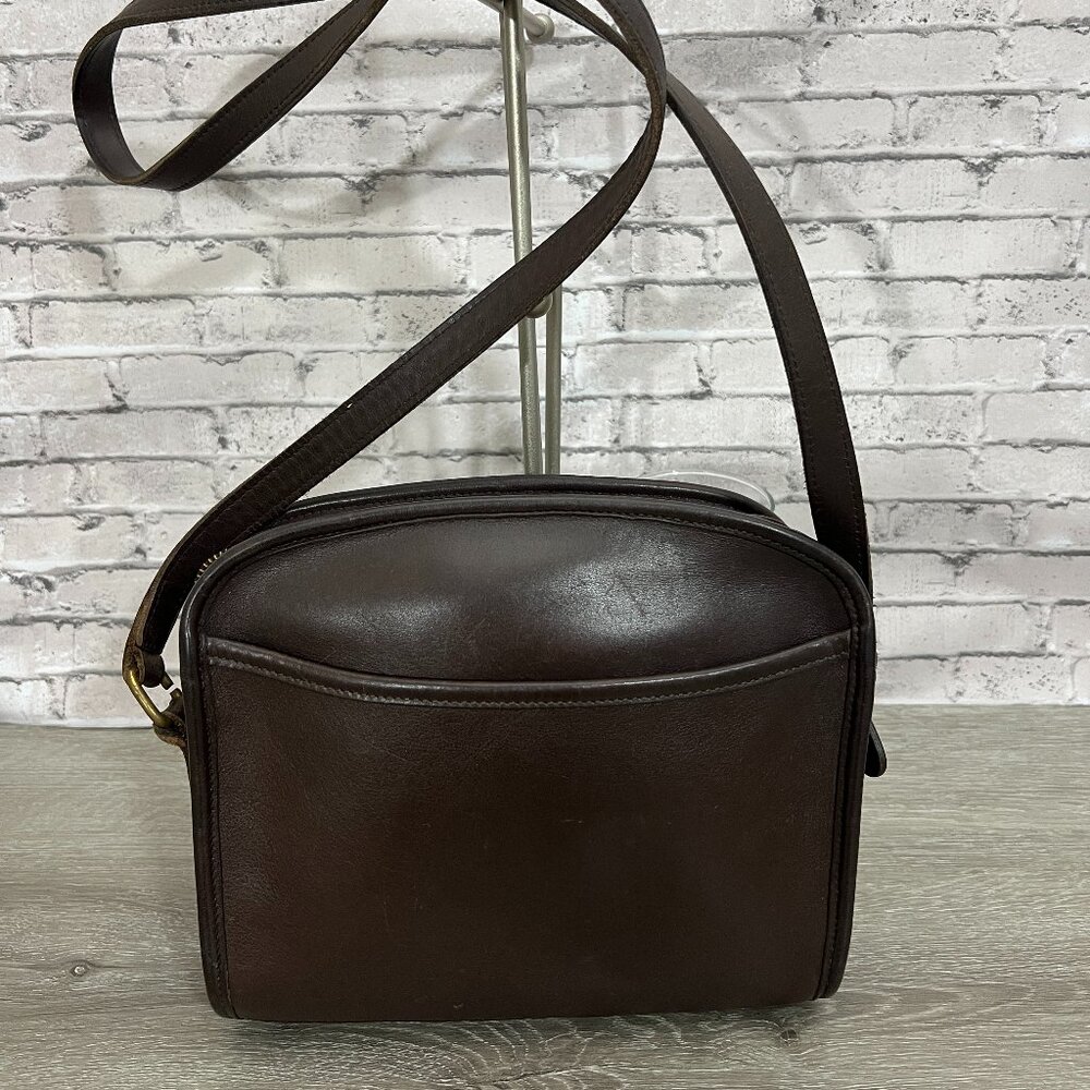Coach Dark Brown Leather Crossbody Bag #9087 Metropolis